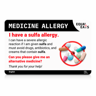 Italian Sulfa Allergy Card