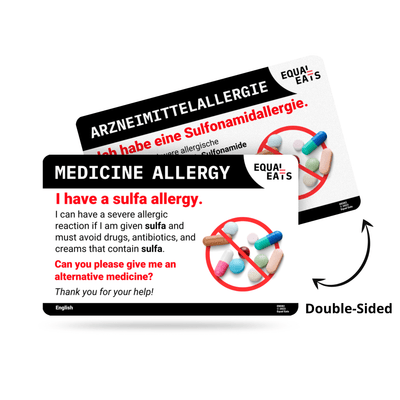 Sulfa Allergy Card in English (Printable)