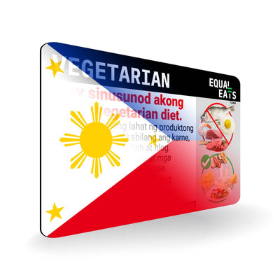 Lacto Vegetarian Card in Tagalog. Vegetarian Travel for Philippines