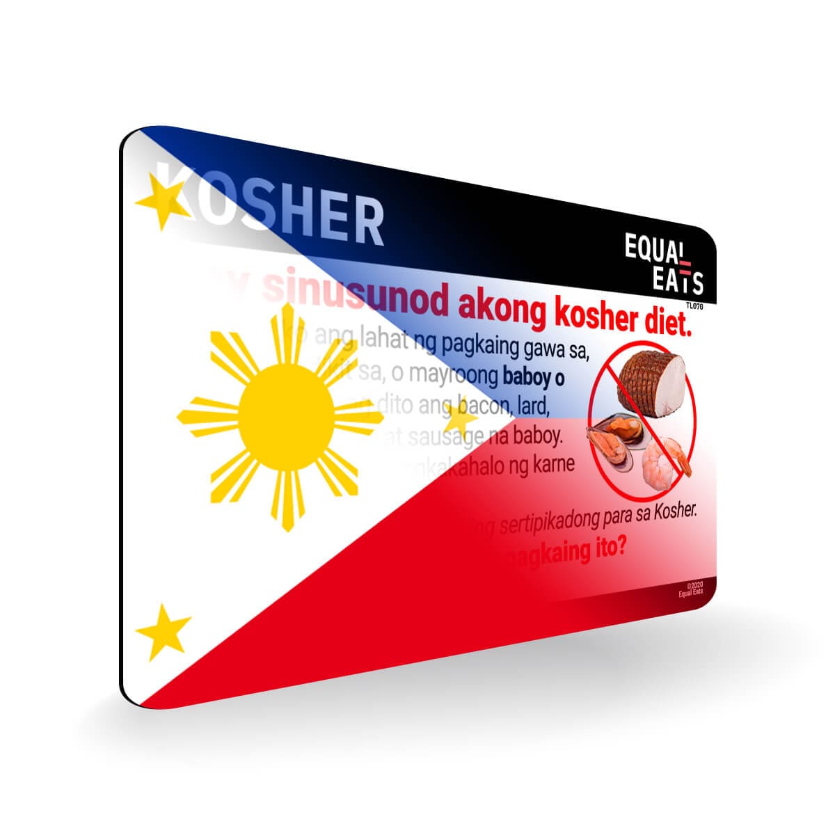 Kosher Diet in Tagalog. Kosher Card for Philippines