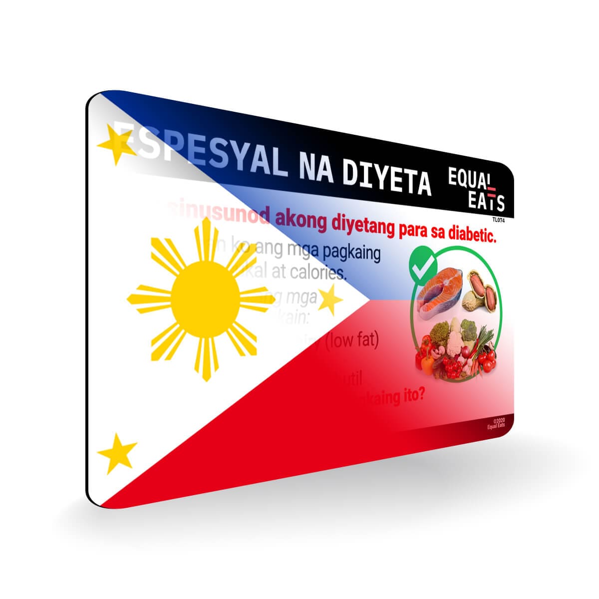 Diabetic Diet in Tagalog. Diabetes Card for Philippines Travel
