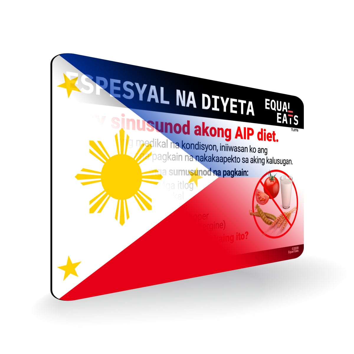 AIP Diet in Tagalog. AIP Diet Card for Philippines
