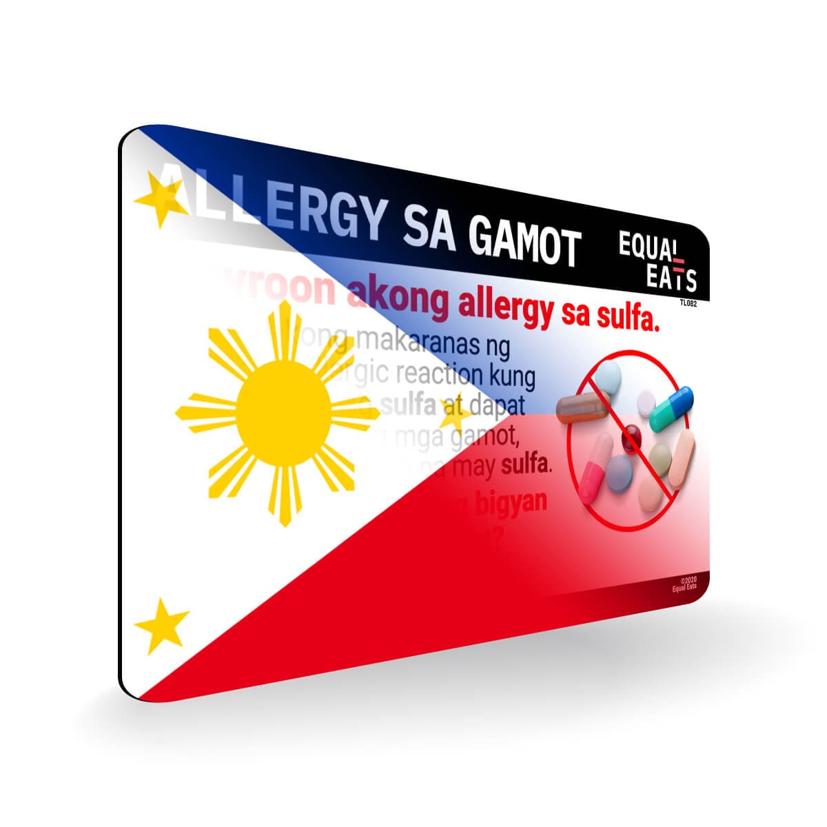 Sulfa Allergy in Tagalog. Sulfa Medicine Allergy Card for Philippines