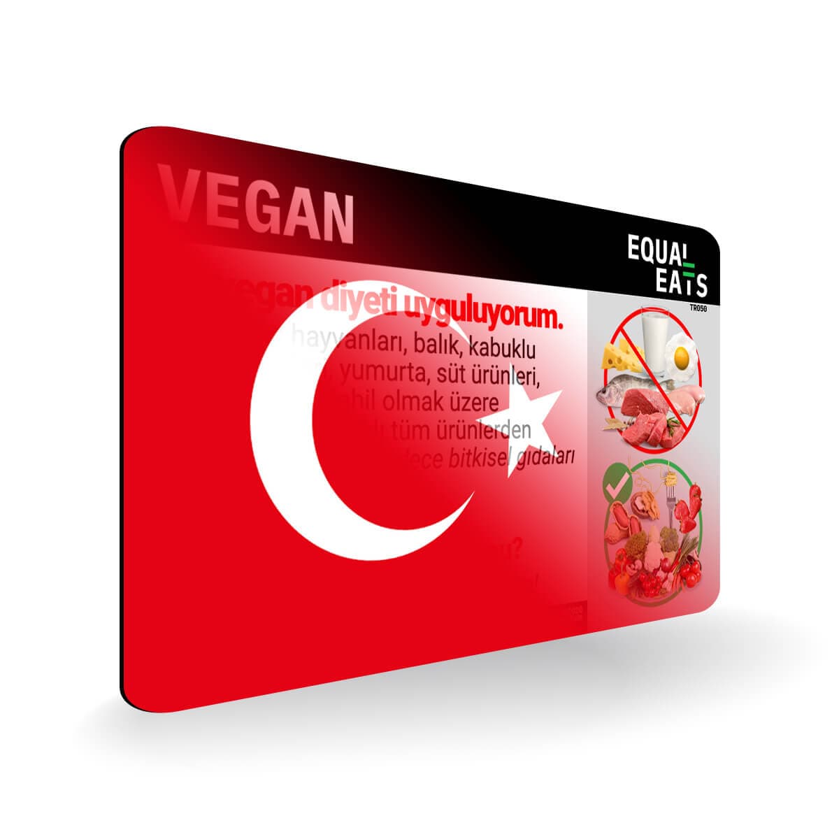Vegan Diet in Turkish. Vegan Card for Turkey