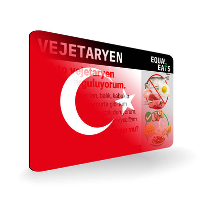 Lacto Vegetarian Card in Turkish. Vegetarian Travel for Turkey