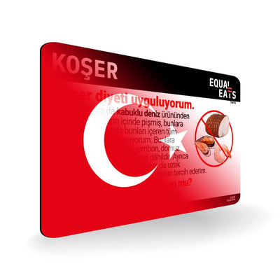 Kosher Diet in Turkish. Kosher Card for Turkey