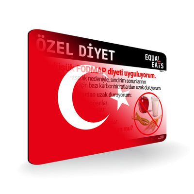 Low FODMAP Diet in Turkish. Low FODMAP Diet Card for Turkey
