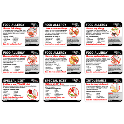 Equal Eats Allergy Cards
