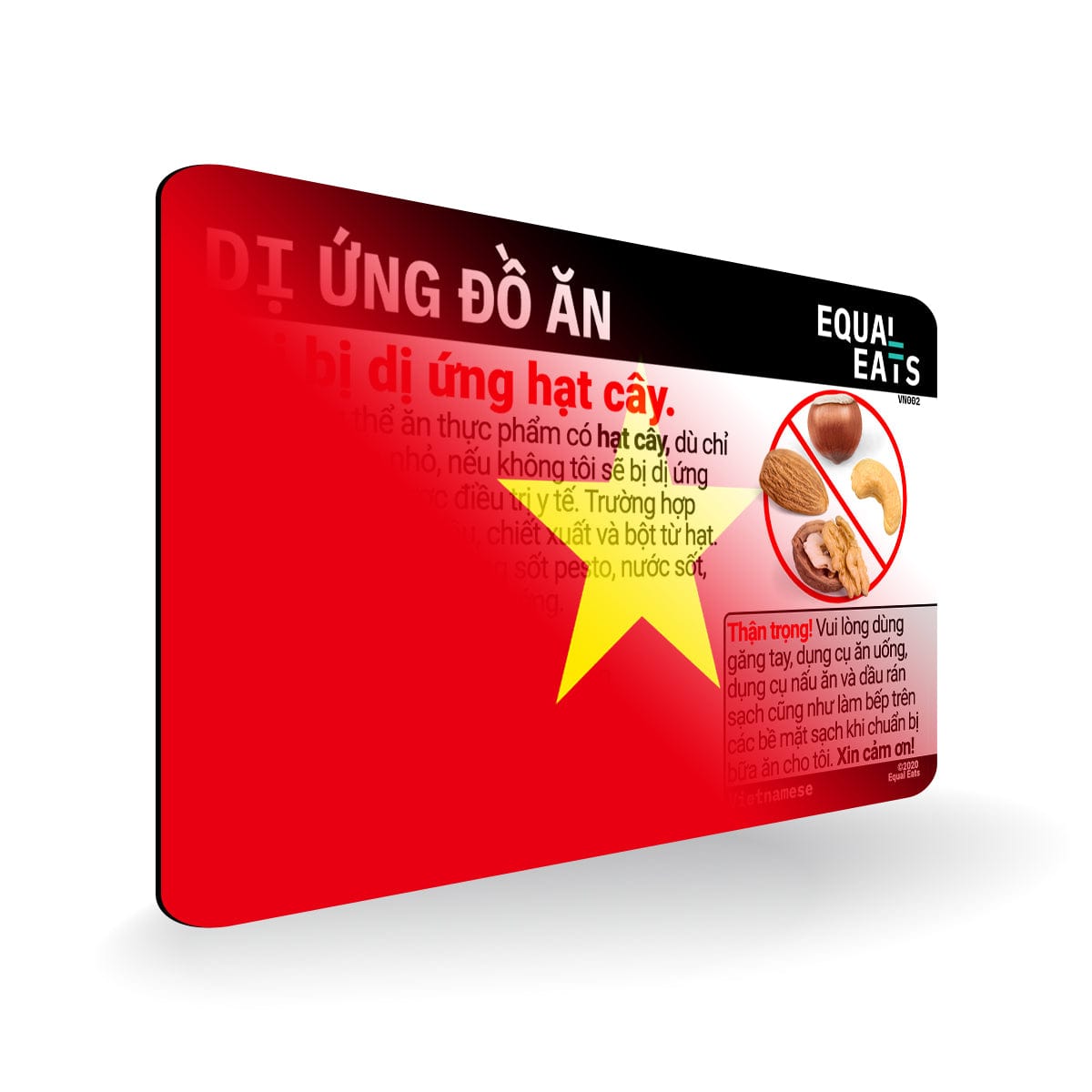Vietnamese Tree Nut Allergy Card