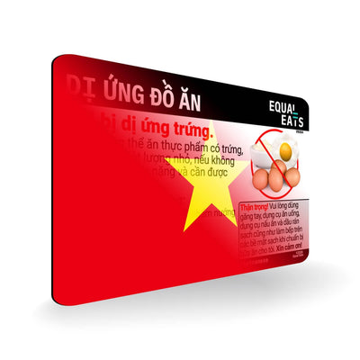 Egg Allergy in Vietnamese. Egg Allergy Card for Vietnam