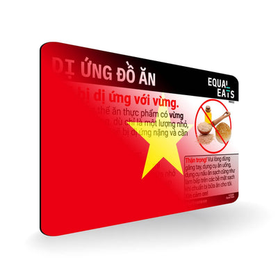 Sesame Allergy in Vietnamese. Sesame Allergy Card for Vietnam