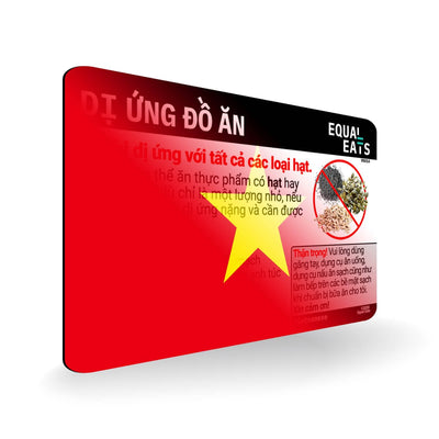 Seed Allergy in Vietnamese. Seed Allergy Card for Vietnam