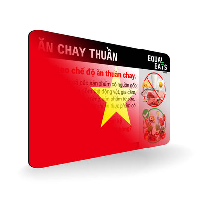 Vegan Diet in Vietnamese. Vegan Card for Vietnam