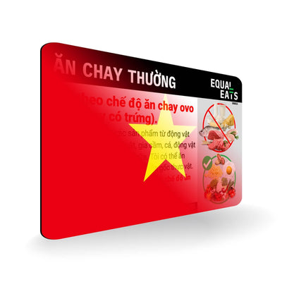 Ovo Vegetarian in Vietnamese. Card for Vegetarian in Vietnam