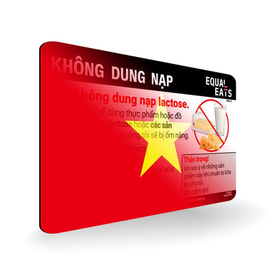 Lactose Intolerance in Vietnamese. Lactose Intolerant Card for Vietnam