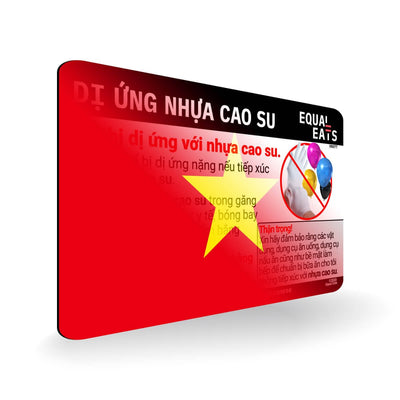 Latex Allergy in Vietnamese. Latex Allergy Travel Card for Vietnam