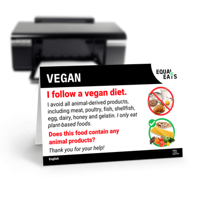 Vegan Diet Card by Equal Eats