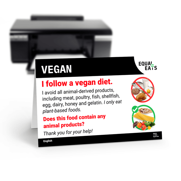 Free Vegan Card in English (Printable)