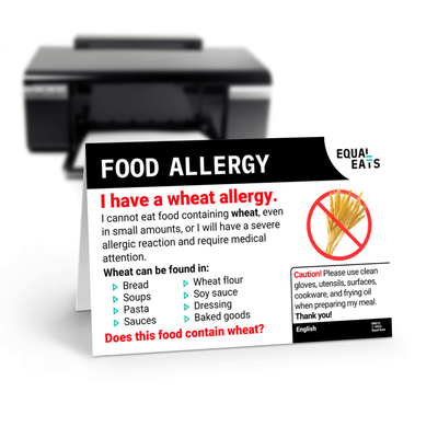 Wheat Allergy Dining Card by Equal Eats