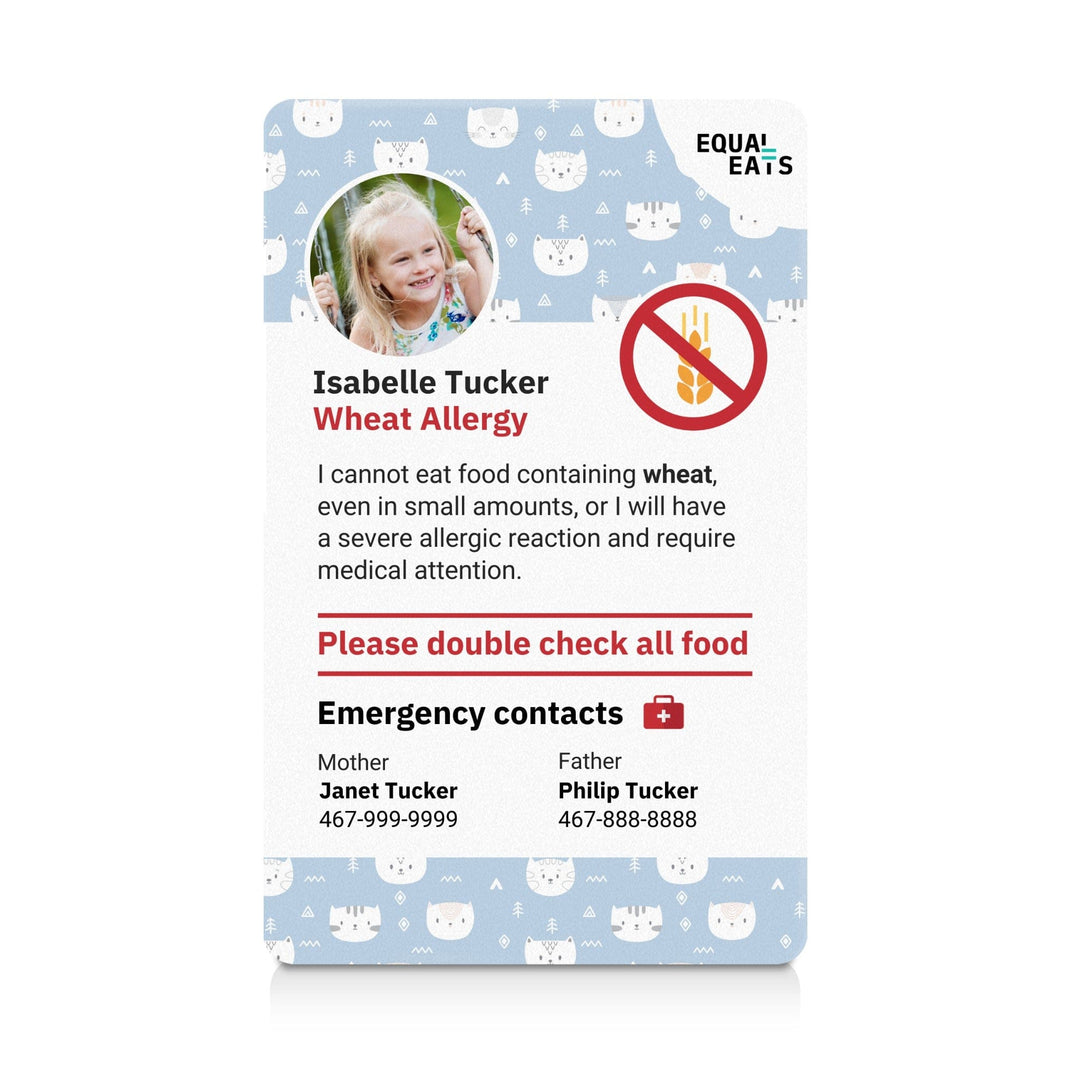 Kitties Wheat Allergy ID Card (EqualEats)